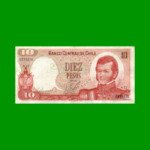 BILLETE DE CHILE $ 10,00, PICK 150a, AÑO 1975, ESTADO MUY BUENO- .-