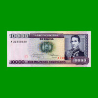 BILLETE DE BOLIVIA 10.000 PESOS BOLIVIANOS, PICK 169a, AÑO 1984, ESTADO SIN CIRCULAR.-