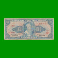 BILLETE DE BRASIL 1.000 CRUZEIROS, PICK 173b, AÑO 1962, ESTADO BUENO.-