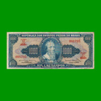 BILLETE DE BRASIL 1.000 CRUZEIROS, PICK 173c, AÑO 1963, ESTADO BUENO+ .-