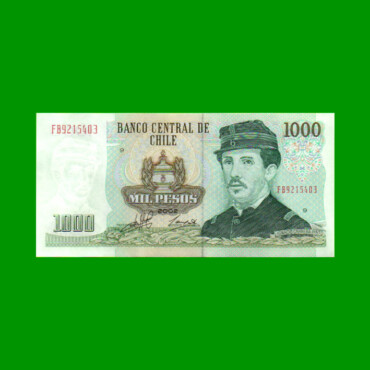 BILLETE DE CHILE $ 1.000,00, PICK 154f, AÑO 2002, ESTADO SIN CIRCULAR.-