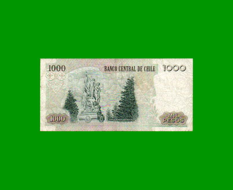 BILLETE DE CHILE $ 1.00,00, PICK 154g, AÑO 2008, ESTADO BUENO+ .- - Imagen 2