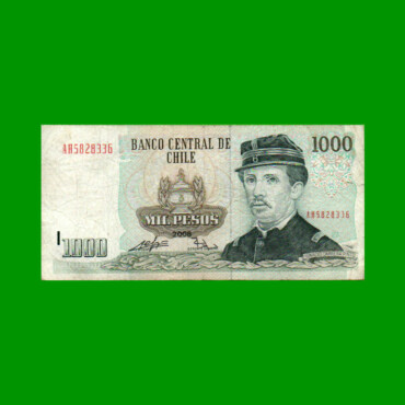 BILLETE DE CHILE $ 1.00,00, PICK 154g, AÑO 2008, ESTADO BUENO+ .-
