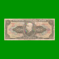 BILLETE DE BRASIL 5 CRUZEIROS, PICK 176a, AÑO 1962, ESTADO BUENO+ .-