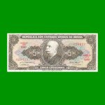 BILLETE DE BRASIL 5 CRUZEIROS, PICK 176a, AÑO 1962, ESTADO MUY BUENO+ .-