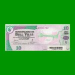 BONO MUNICIPALIDAD DE BELL VILLE $10,00, AÑO 2010/2011, ESTADO EXCELENTE.-