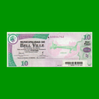 BONO MUNICIPALIDAD DE BELL VILLE $10,00, AÑO 2010/2011, ESTADO EXCELENTE.-