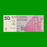 BONO DE CORDOBA $ 50,00, EC 308, AÑO 2002, SERIE AE, ESTADO MUY BUENO+ .-