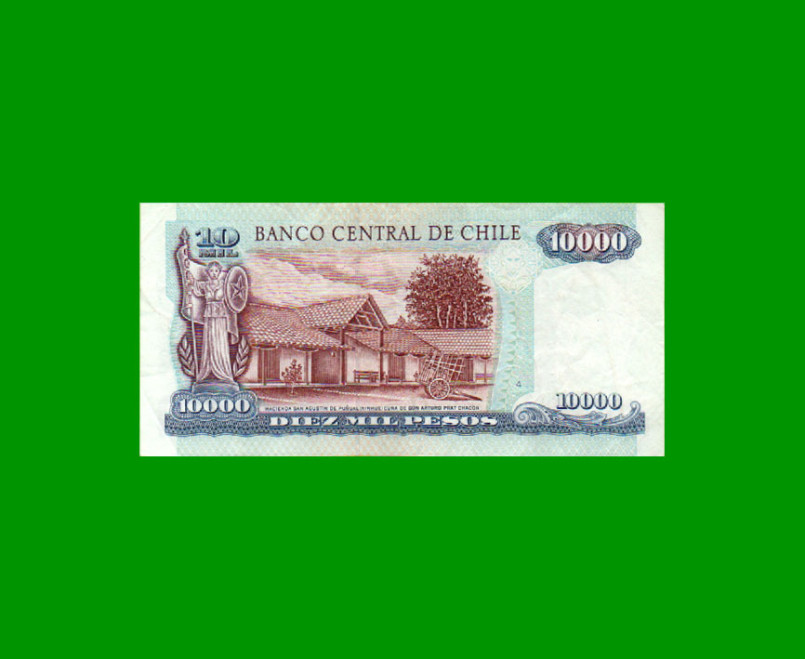 BILLETE DE CHILE $ 10.000,00, PICK 157c, AÑO 2002, ESTADO EXCELENTE- .- - Imagen 2