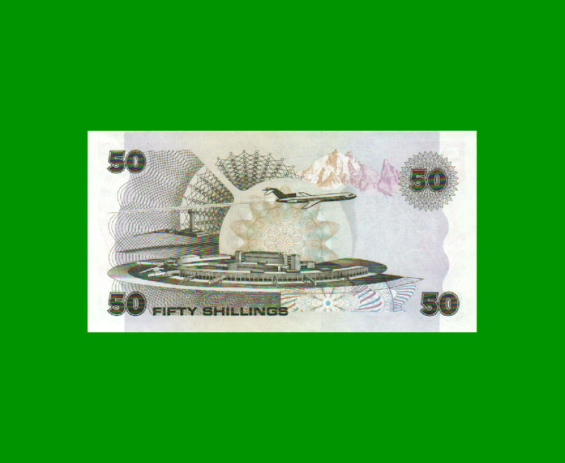 BILLETE DE KENYA 50 SHILINGI,  PICK 22d, AÑO 1987, ESTADO SIN CIRCULAR.- - Imagen 2