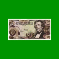 BILLETE DE AUSTRIA 20 SCHILLING, PICK 142, AÑO 1967, ESTADO MUY BUENO+ .-