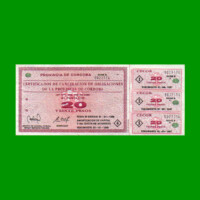 BONO REPOSICION DE CORDOBA $ 20,00, EC 266R, ESTADO MUY BUENO.-