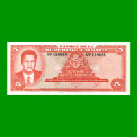 BILLETE DE HAITI 5 GOURDES, PICK 241, ESTADO SIN CIRCULAR.-