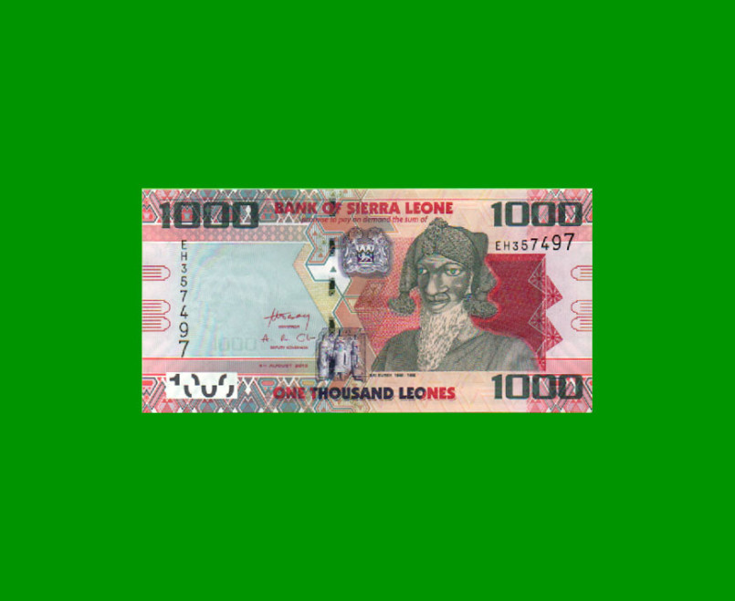 BILLETE DE SIERRA LEONA 1.000 LEONES, PICK NEW, AÑO 2013, ESTADO SIN CIRCULAR.-