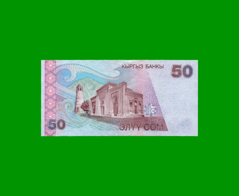 BILLETE DE KYRGISTAN 50 SOM, PICK 20, AÑO 2002, ESTADO SIN CIRCULAR.- - Imagen 2