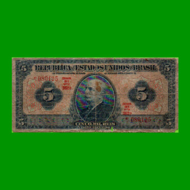 BILLETE DE BRASIL 5 MIL REIS PICK 29b, AÑO 1936, ESTADO BUENO.-