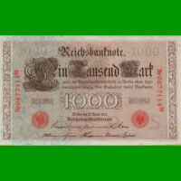 BILLETE DE ALEMANIA 1.000 MARCOS, PICK 44b, AÑO 1910, ESTADO EXCELENTE+ .-