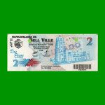 BONO MUNICIPALIDAD DE BELL VILLE $2,00, AÑO 2002/2003, ESTADO EXCELENTE+ .-