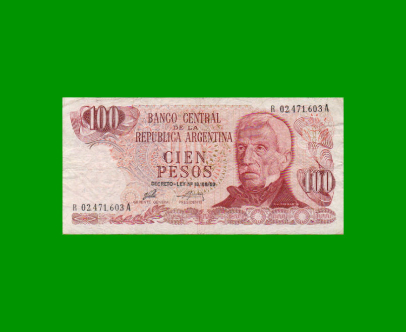 REPOSICION BILLETE PESOS LEY 18.188 $ 100,00, BOT 2403b, ESTADO BUENO+ .-