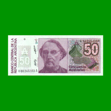 REPOSICION BILLETE DE 50 AUSTRALES, BOT 2833, ESTADO SIN CIRCULAR .-