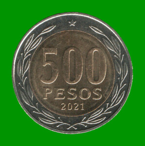 MONEDA DE CHILE 500 PESOS, BIMETALICA, AÑO 2021, ESTADO NUEVA.-