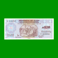BONO DE JUJUY 0,50 AUSTRALES, EC 011, AÑO 1986, ESTADO EXCELENTE+ .-