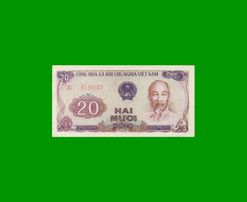 BILLETE DE VIETNAM 20 DONG, PICK 94, AÑO 1985, ESTADO SIN CIRCULAR.-