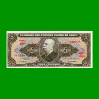 BILLETE DE BRASIL 5 CRUZEIROS, PICK 176d, AÑO 1964, ESTADO SIN CIRCULAR.-