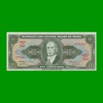 BILLETE DE BRASIL 10 CRUZEIROS, PICK 177, AÑO 1962, ESTADO EXCELENTE.-