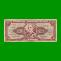 BILLETE DE BRASIL 20 CRUZEIROS, PICK 178, AÑO 1962, ESTADO BUENO+ .-