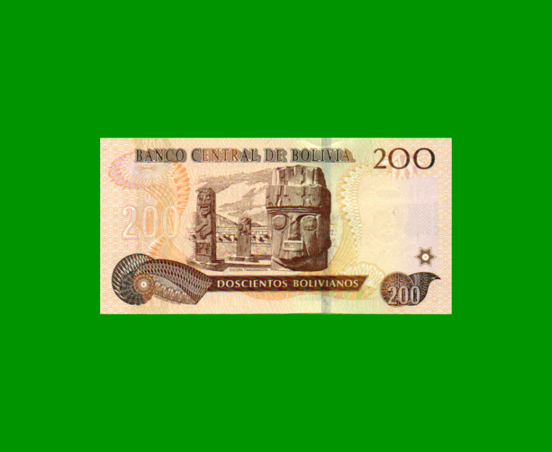 BILLETE DE BOLIVIA 200 BOLIVIANOS, PICK NEW, SERIE J, ESTADO SIN CIRCULAR.- - Imagen 2