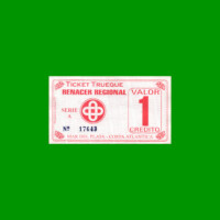 BONO TICKET TRUEQUE RENACER REGIONAL MAR DEL PLATA - COSTA ATLANTICA, 1 CREDITO, MG 924, ESTADO EXCELENTE- .-