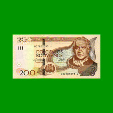 BILLETE DE BOLIVIA 200 BOLIVIANOS, PICK NEW, SERIE J, ESTADO SIN CIRCULAR.-