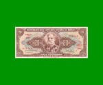 BILLETE DE BRASIL 20 CRUZEIROS, PICK 178, AÑO 1962, ESTADO EXCELENTE.-