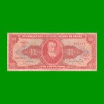 BILLETE DE BRASIL 100 CRUZEIROS, PICK 180, AÑO 1963, ESTADO BUENO+ .-