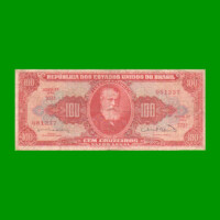 BILLETE DE BRASIL 100 CRUZEIROS, PICK 180, AÑO 1963, ESTADO BUENO+ .-