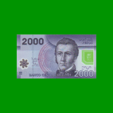 BILLETE DE CHILE $ 2.000,00, POLYMERO, PICK 162a, AÑO 2014, ESTADO SIN CIRCULAR.-