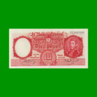 MONEDA NACIONAL $10,00, BOT 1943, AÑO 1952, ESTADO EXCELENTE+ .-