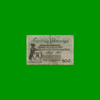 BILLETE DE ALEMANIA NOTGELD CIUDAD DE BERLIN 50 CENTAVOS, M. M. -, ESTADO BUENO.-