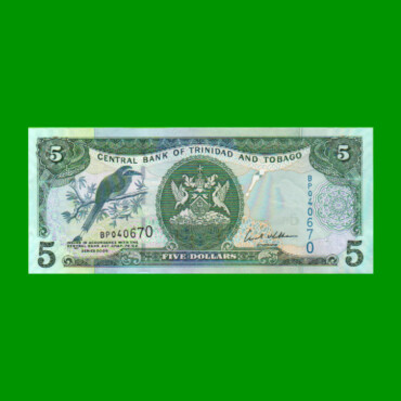 BILLETE DE TRINIDAD Y TOBAGO 5 DOLARES, PICK 47, AÑO 2006, ESTADO SIN CIRCULAR.-