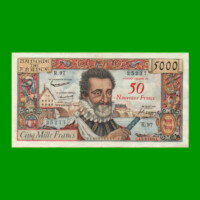 BILLETE DE FRANCIA 50 NUEVOS FRANCOS, PICK 139b, AÑO 1959, ESTADO MUY BUENO+ .-