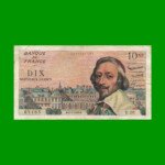 BILLETE DE FRANCIA 10 NUEVOS FRANCOS, PICK 142, AÑO 1959, ESTADO BUENO+ .-