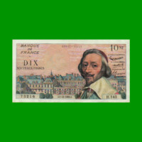BILLETE DE FRANCIA 10 NUEVOS FRANCOS, PICK 142, AÑO 01/12/1960, ESTADO EXCELENTE- .-