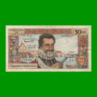 BILLETE DE FRANCIA 50 NUEVOS FRANCOS, PICK 143, AÑO 1959, ESTADO MUY BUENO.-