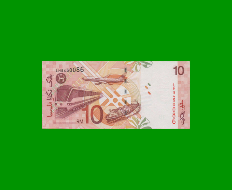 BILLETE DE MALASIA 10 RINGGIT, PICK 46, ESTADO EXCELENTE+ .- - Imagen 2