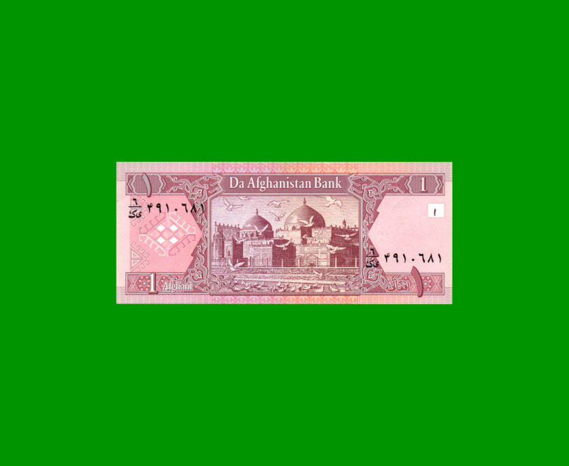 BILLETE DE AFGANISTAN 1 AFGHANIS, PICK 64, AÑO 2002, ESTADO SIN CIRCULAR.-