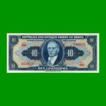 BILLETE DE BRASIL 10 CRUZEIROS, PICK 135, AÑO 1943, ESTADO SIN CIRCULAR.-