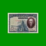 BILLETE DE ESPAÑA 25 PESETAS, PICK 74b, AÑO 1928, ESTADO EXCELENTE.-