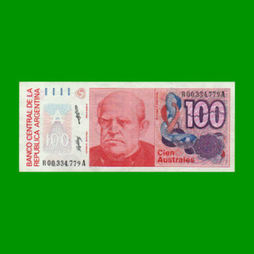REPOSICION BILLETE DE 100 AUSTRALES, BOT 2842a, ESTADO EXCELENTE- .-