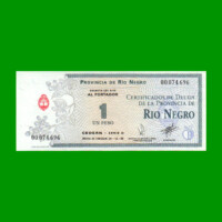 BONO DE RIO NEGRO $ 1,00, EC 377, AÑO 1995, ESTADO SIN CIRCULAR.-